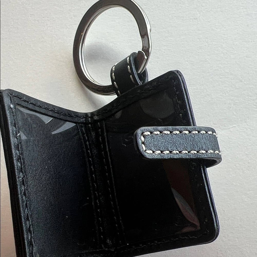 Vintage Coach Picture Frame Bag Charm-Black Key Holder with Pink Heart Accent - Picture 7 of 16